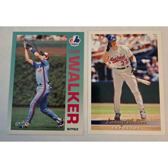 Six Larry Walker MLB Baseball Cards Upper Deck, Donruss, Fleer - Picture 5 of 8